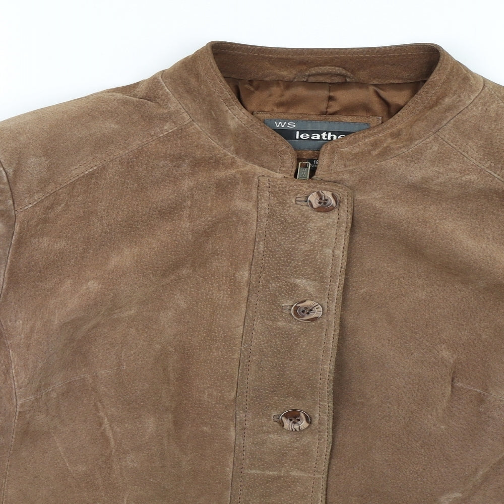 WS Leather Womens Brown   Jacket  Size 16