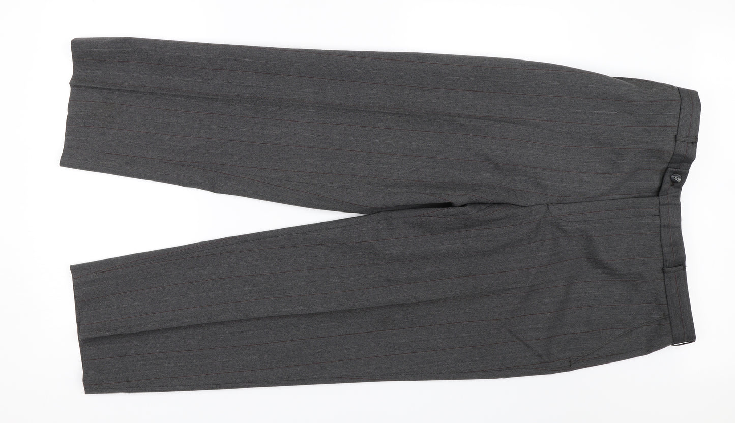 Preowrn Mens Grey Striped  Dress Pants Trousers Size 34 L26 in
