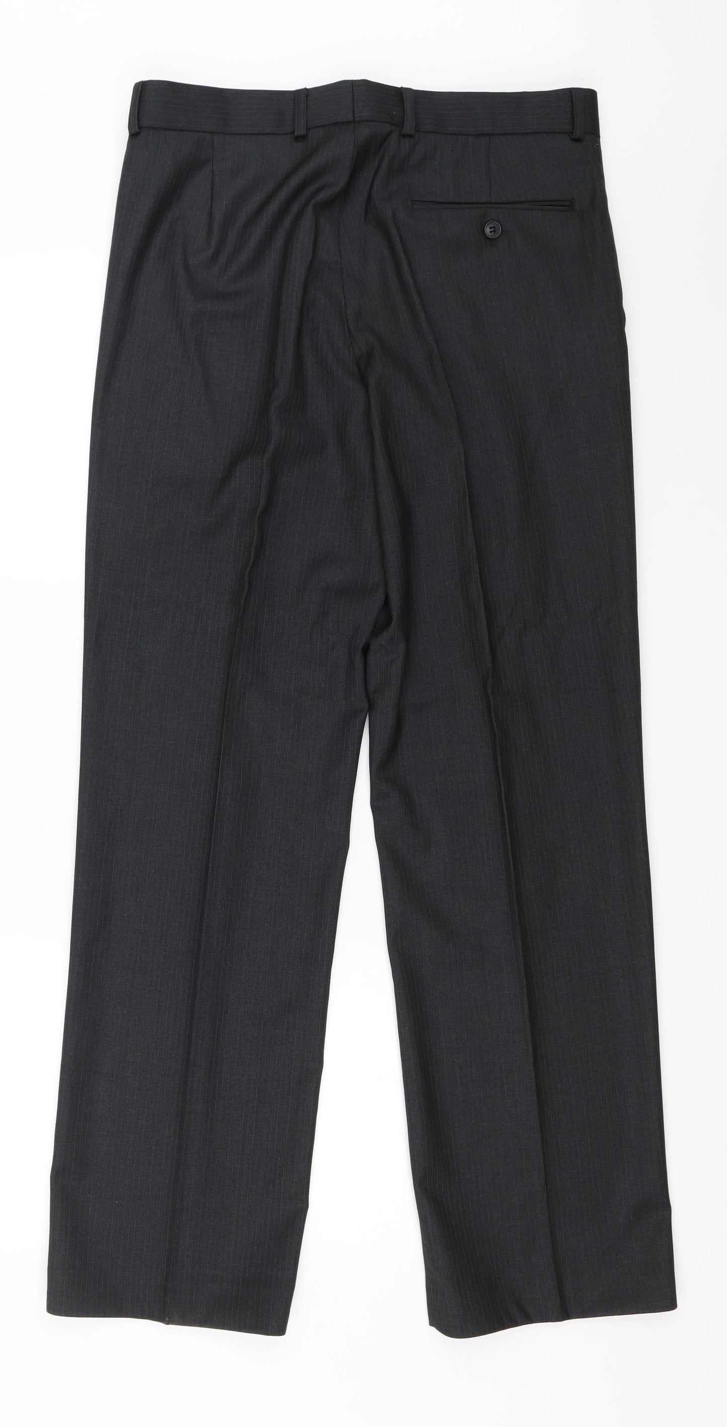 Jack Reid Mens Grey Striped  Dress Pants Trousers Size 32 L30 in