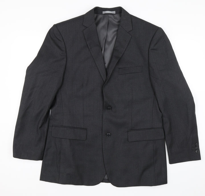 Jack Reid Mens Grey Striped  Jacket Blazer Size 40