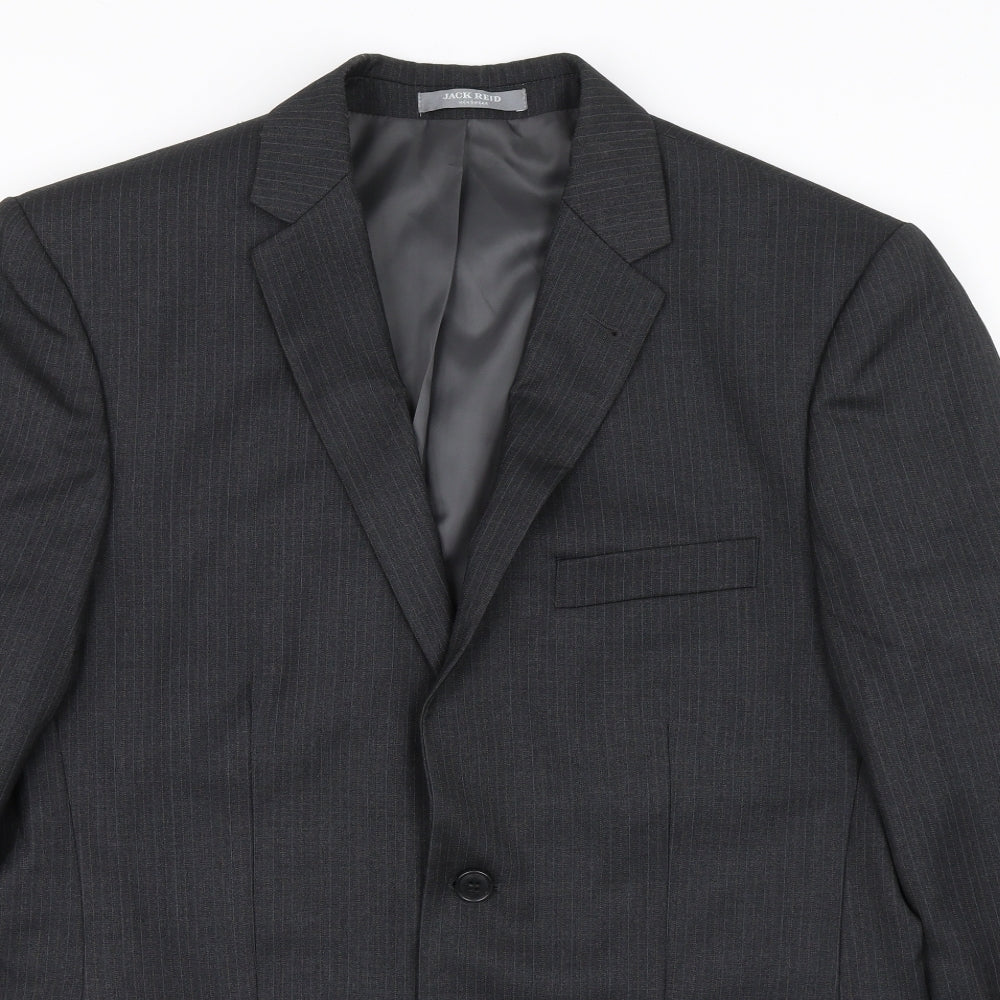 Jack Reid Mens Grey Striped  Jacket Blazer Size 40