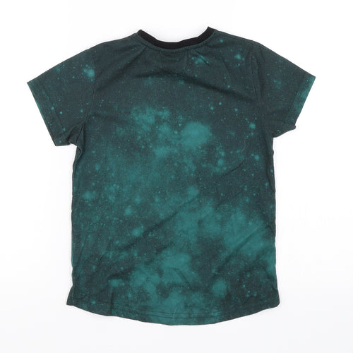 Harry Potter Boys Green   Basic T-Shirt Size 6-7 Years  - The Deathly Hallows