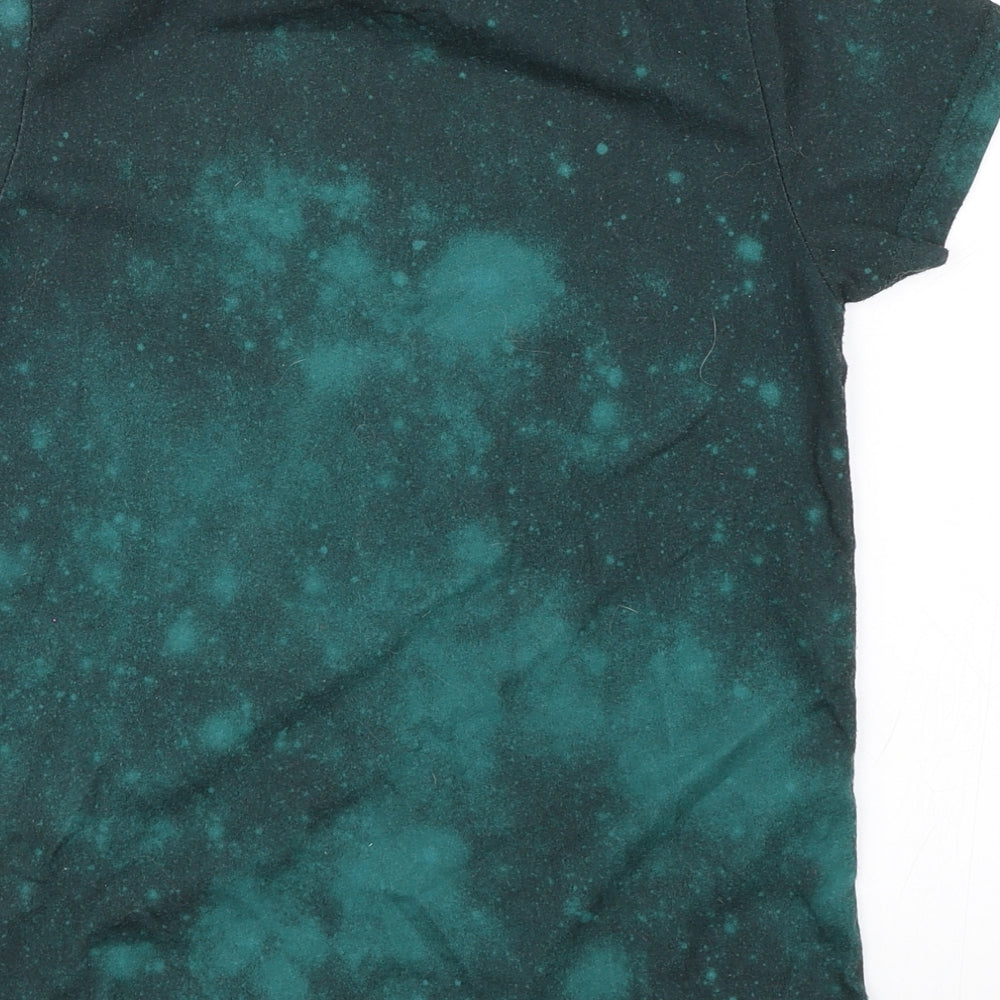 Harry Potter Boys Green   Basic T-Shirt Size 6-7 Years  - The Deathly Hallows