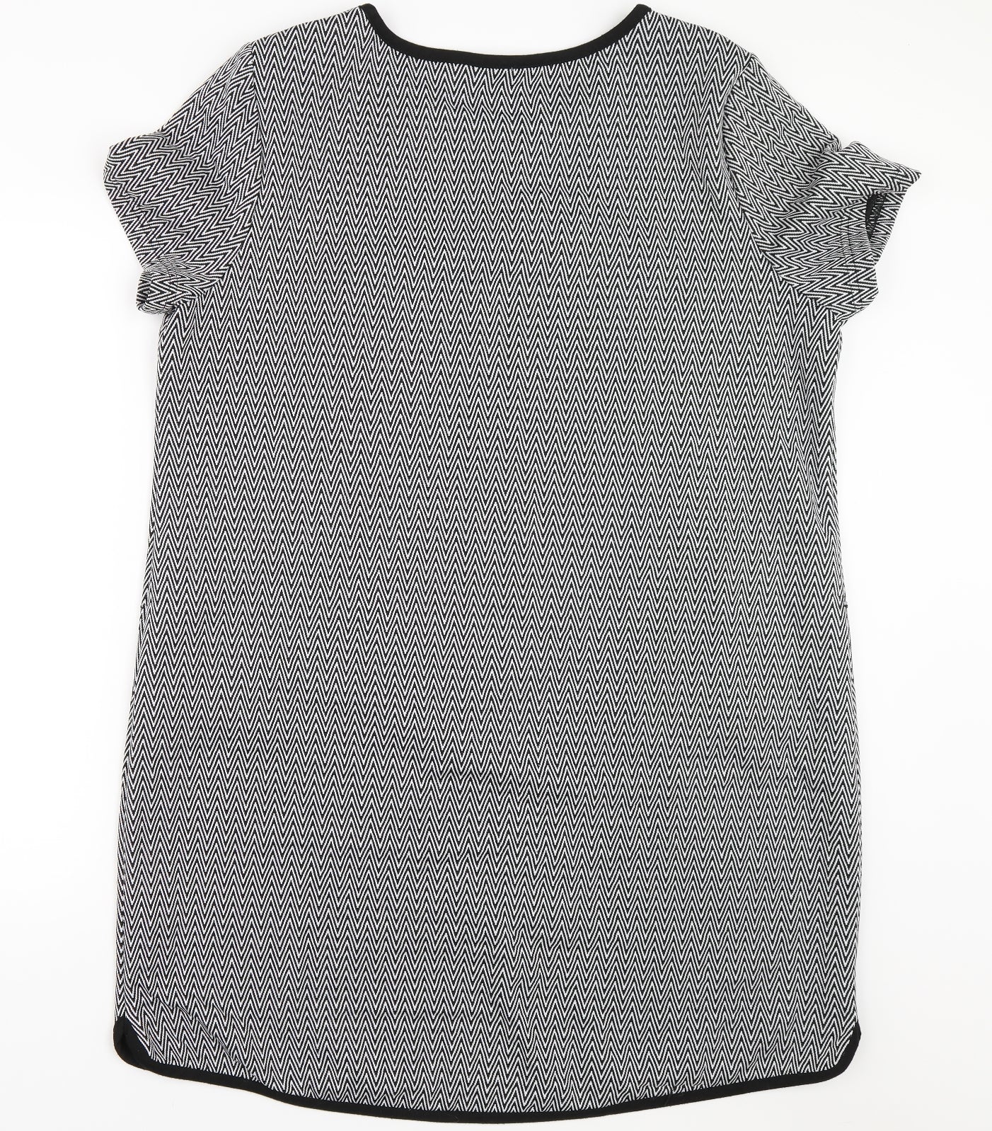 Peacocks Womens Black Geometric  Shift  Size 18