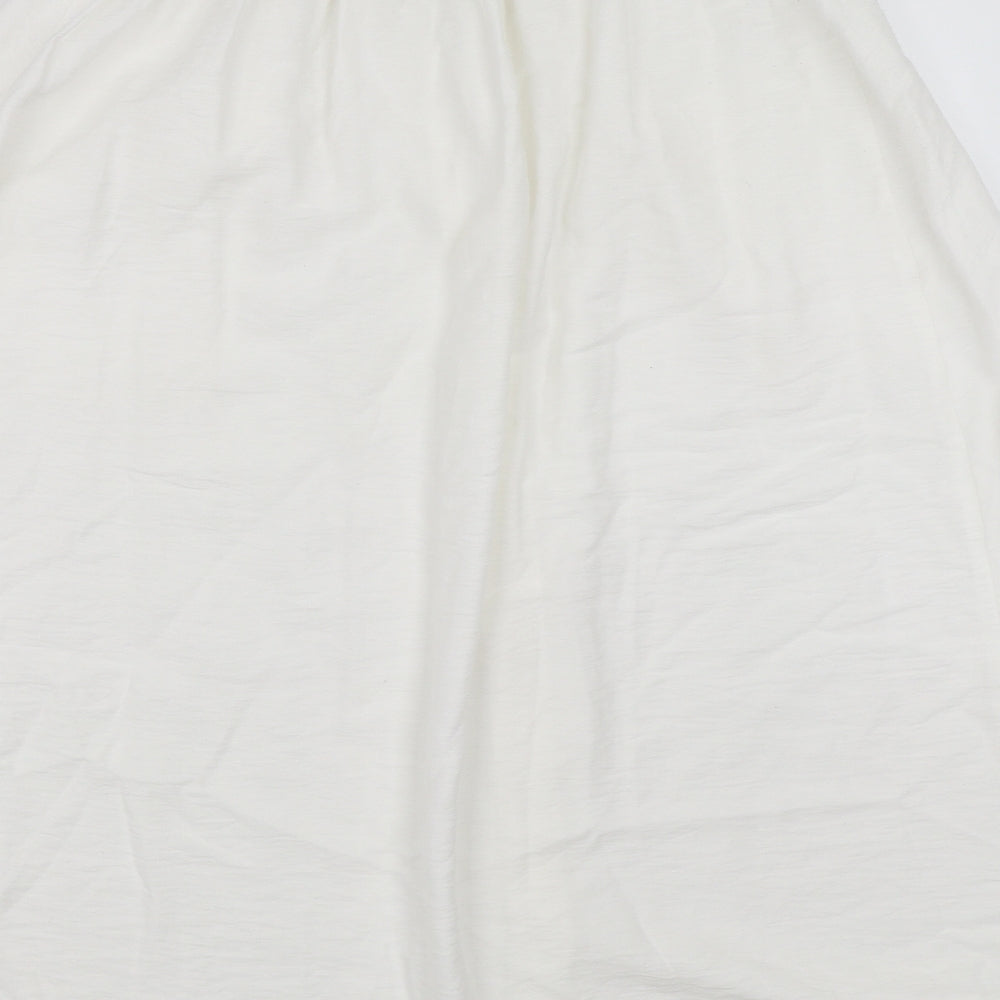 New Look Womens White   Swing Skirt Size 8