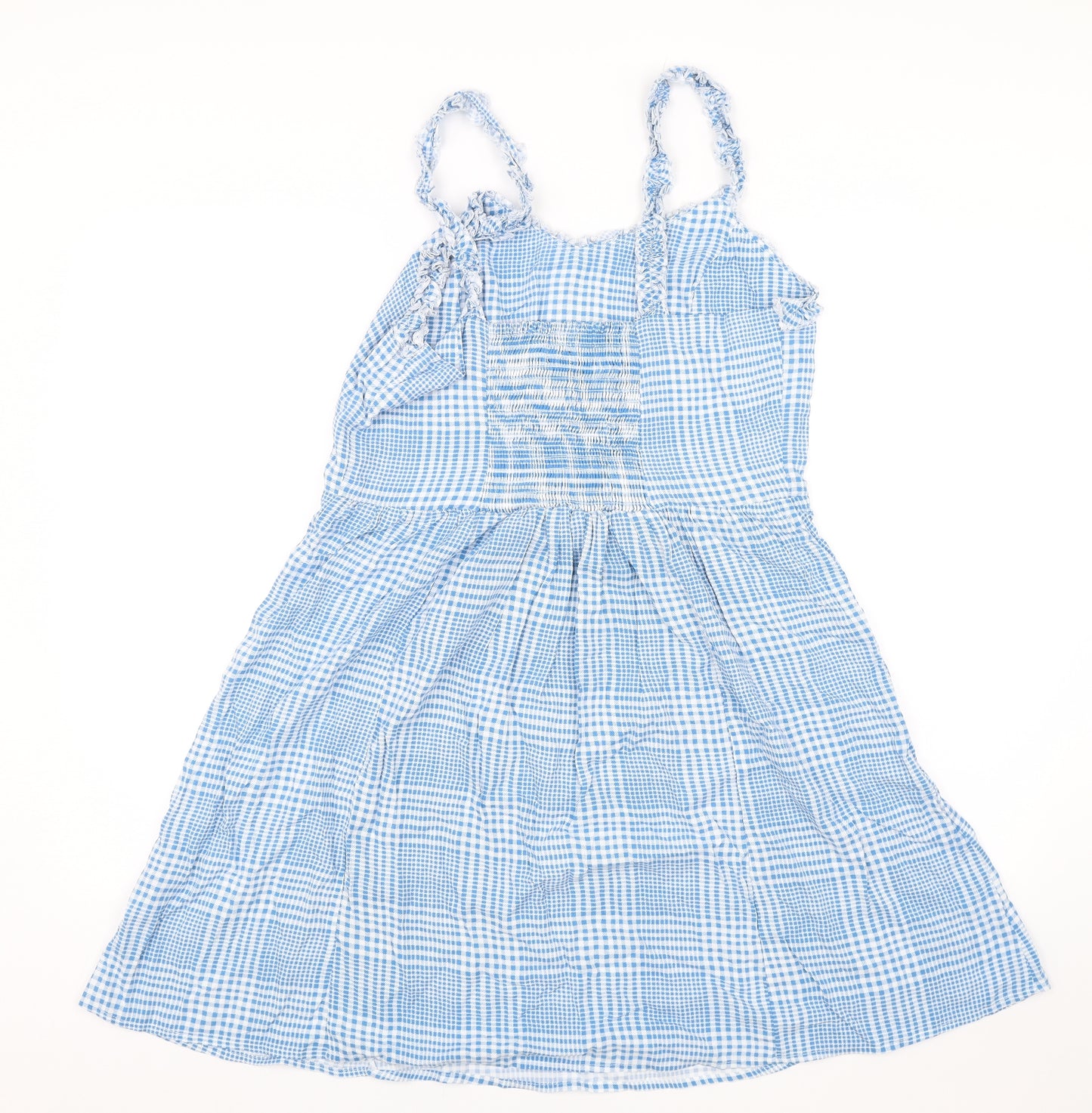 New Look Womens Blue Plaid  Skater Dress  Size 14