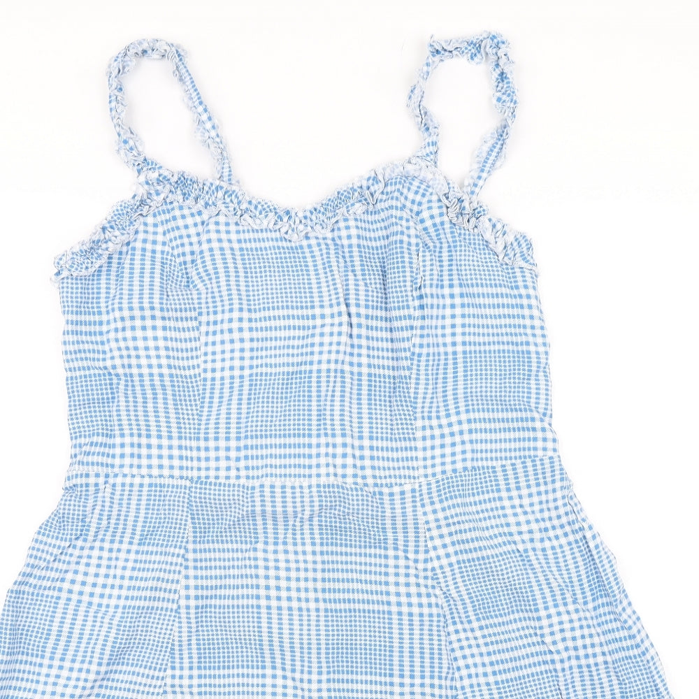New Look Womens Blue Plaid  Skater Dress  Size 14