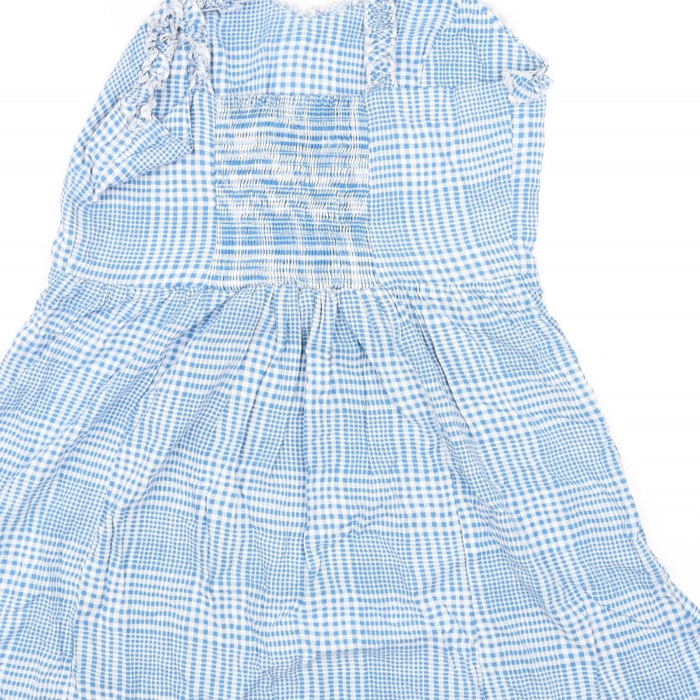 New Look Womens Blue Plaid  Skater Dress  Size 14