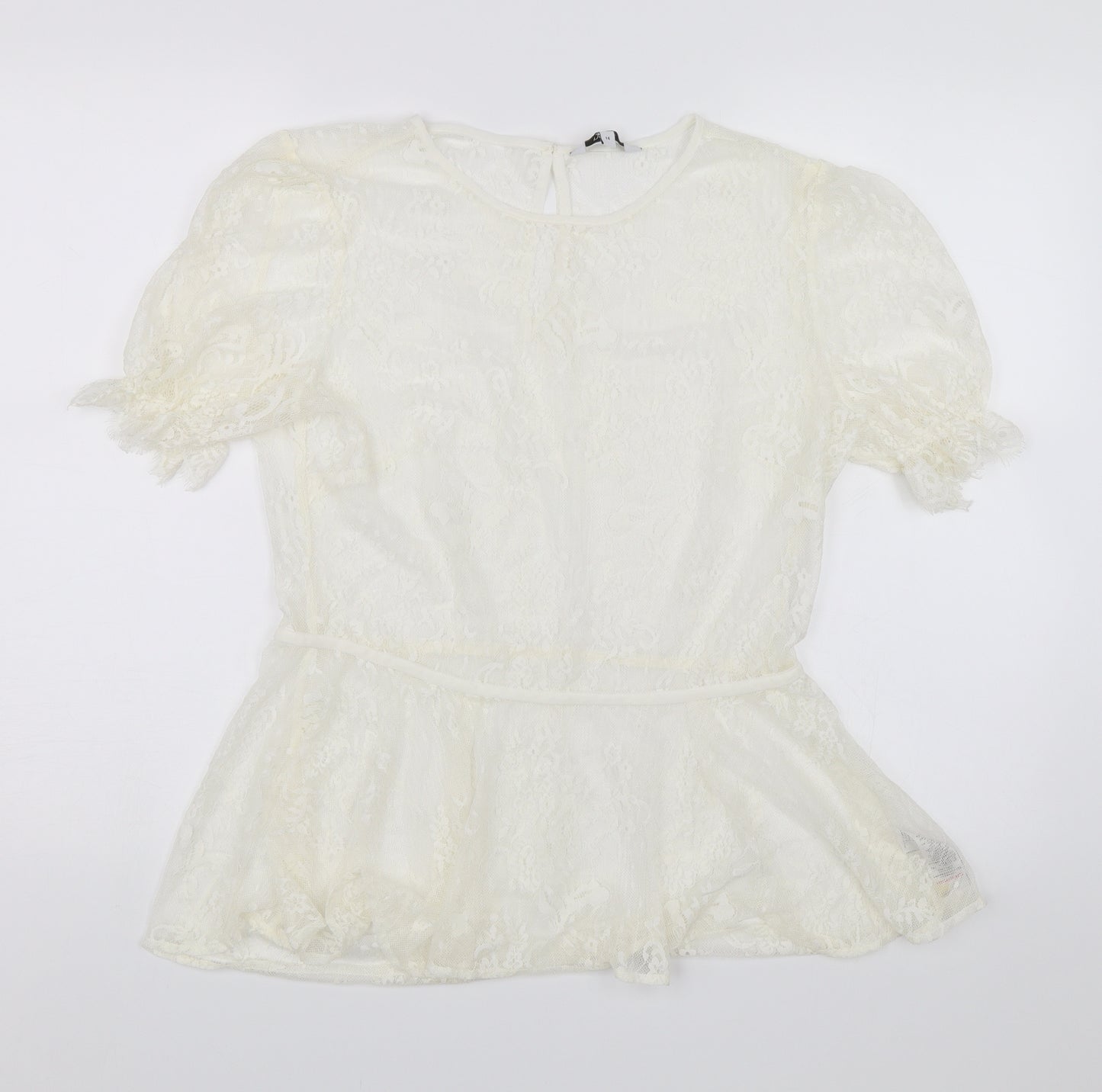 NEXT Womens White Floral  Basic Blouse Size 14