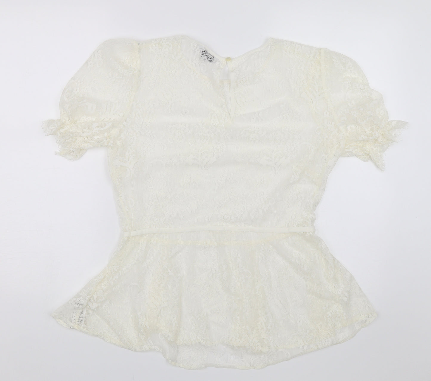 NEXT Womens White Floral  Basic Blouse Size 14