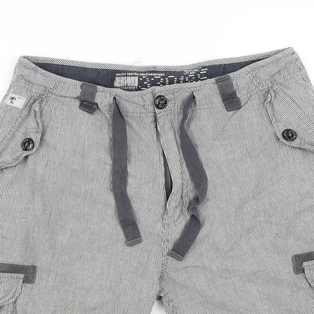 Preowrn Mens Grey Striped  Cargo Shorts Size L