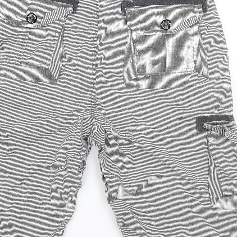 Preowrn Mens Grey Striped  Cargo Shorts Size L