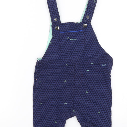 Ted Baker Baby Blue Geometric  Dungaree One-Piece Size 18-24 Months