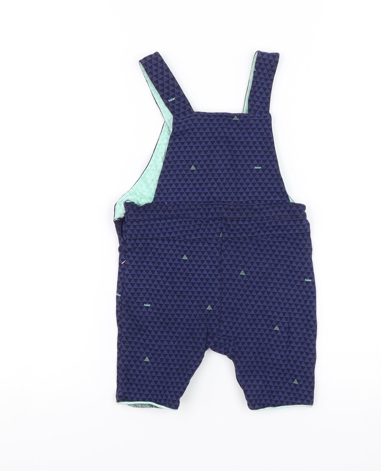 Ted Baker Baby Blue Geometric  Dungaree One-Piece Size 18-24 Months