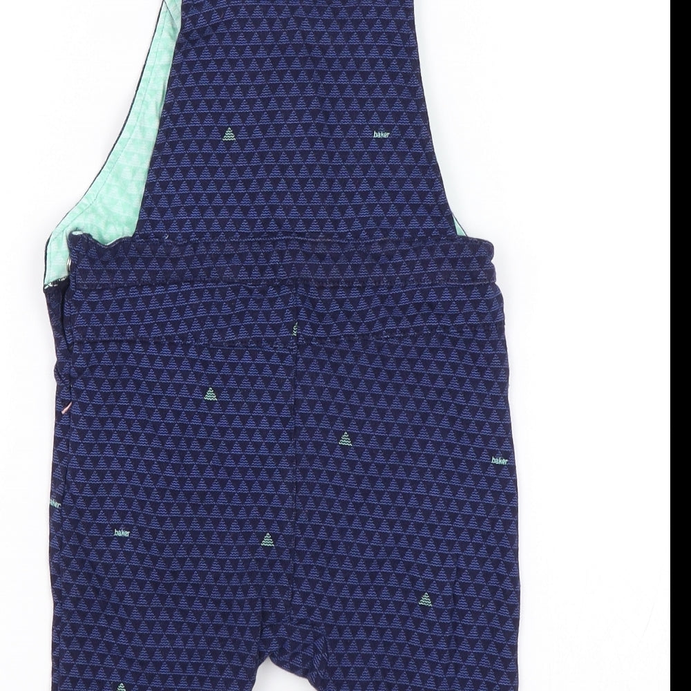 Ted Baker Baby Blue Geometric  Dungaree One-Piece Size 18-24 Months