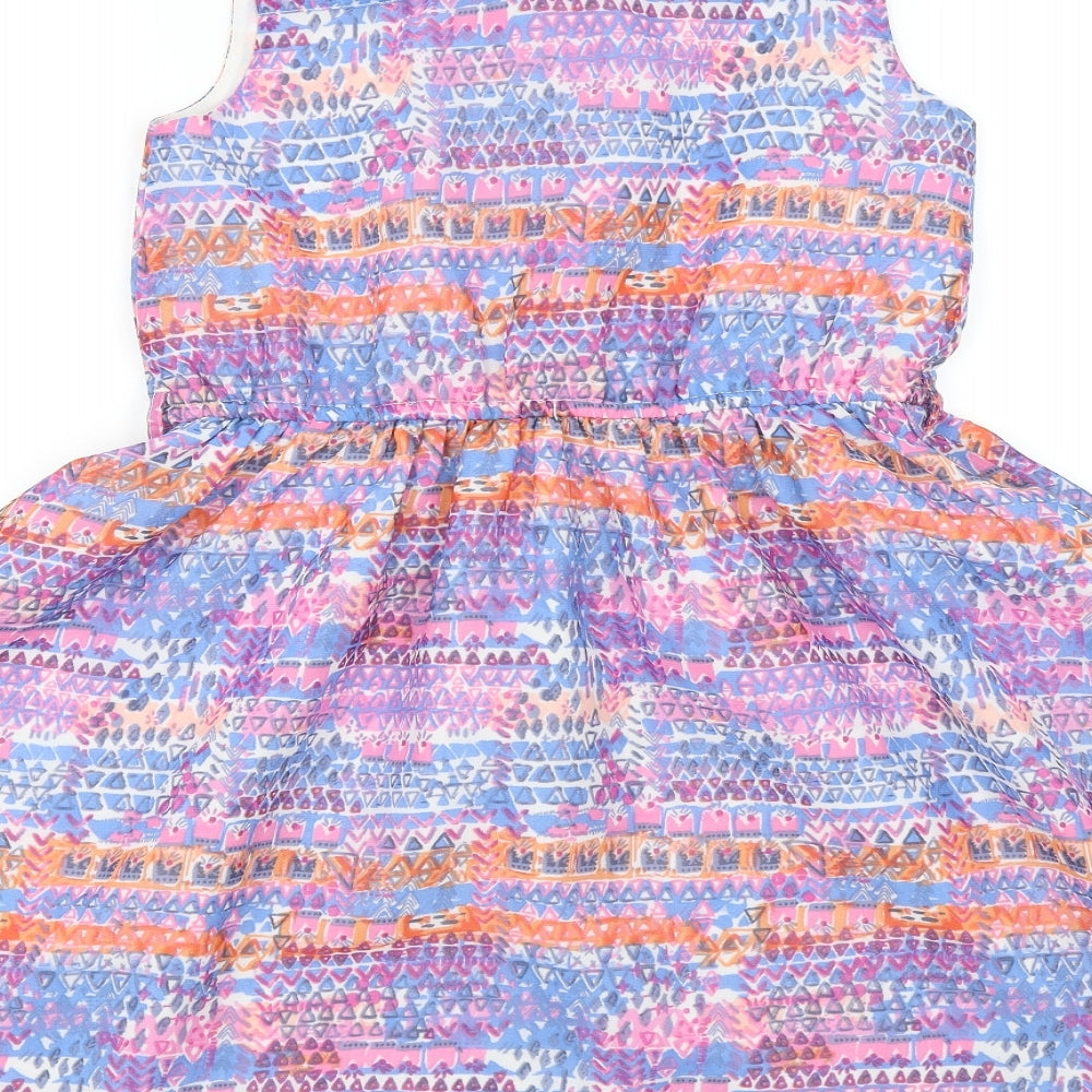 George Girls Blue Geometric  Shift  Size 9-10 Years