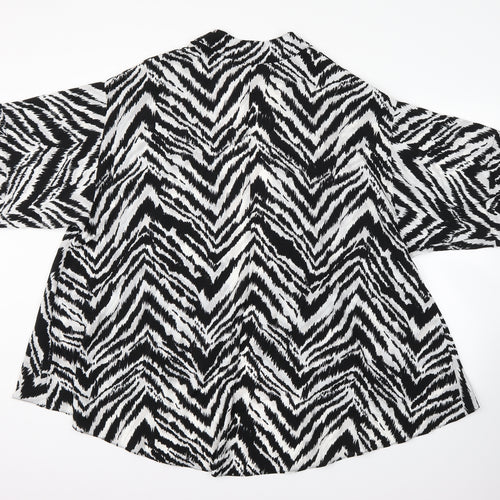 Evans Womens White Animal Print  Wrap Jumper Size 16