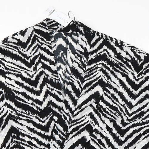Evans Womens White Animal Print  Wrap Jumper Size 16
