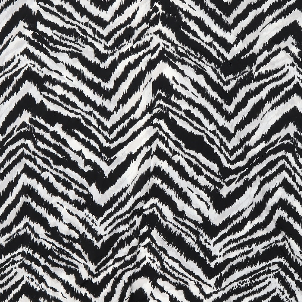 Evans Womens White Animal Print  Wrap Jumper Size 16