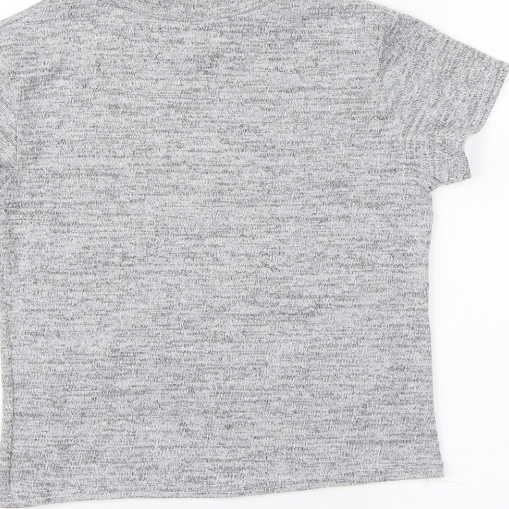 newlook Womens Grey   Cropped Blouse Size 8