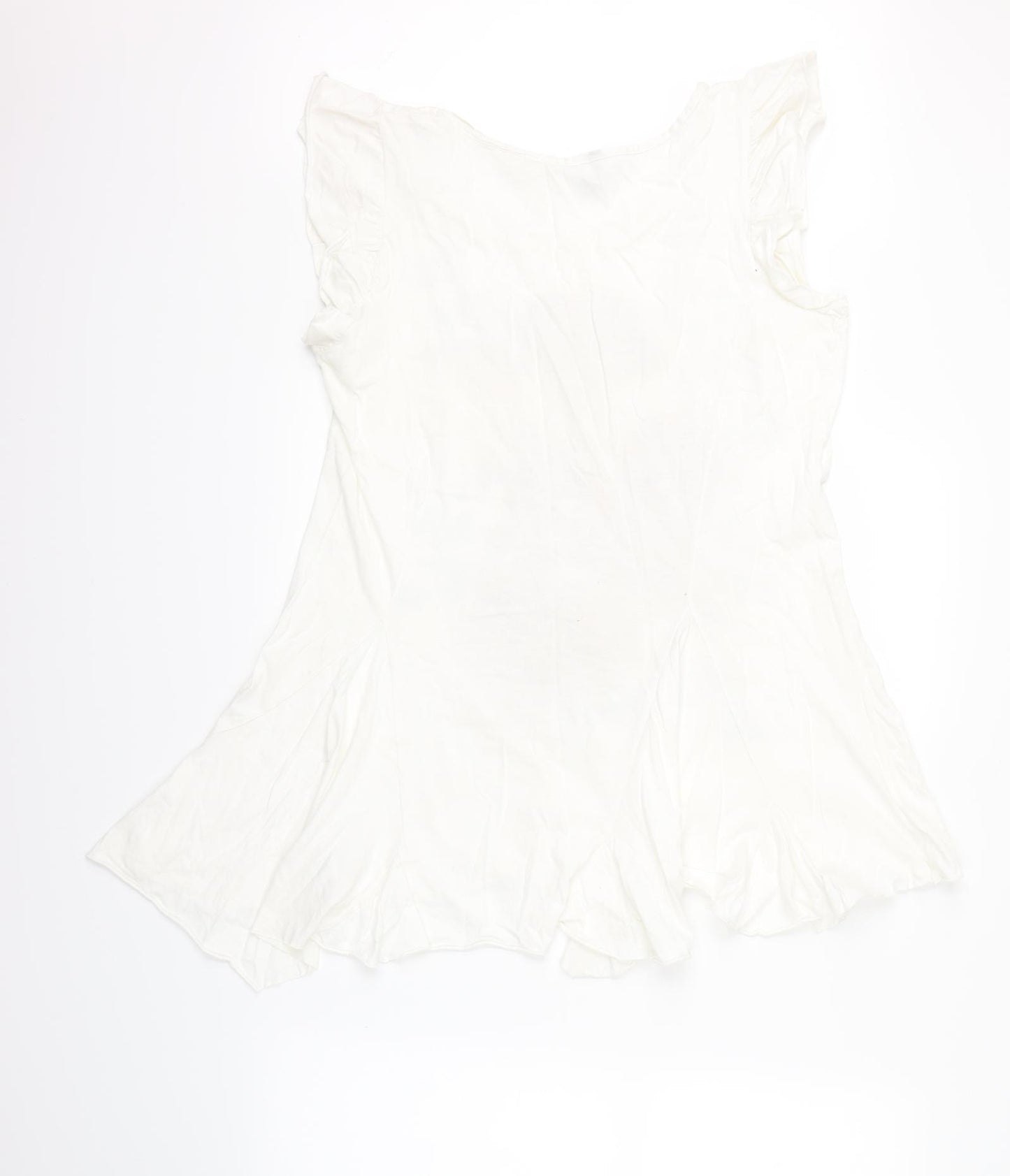 ervie Womens White Floral  Basic T-Shirt Size 14