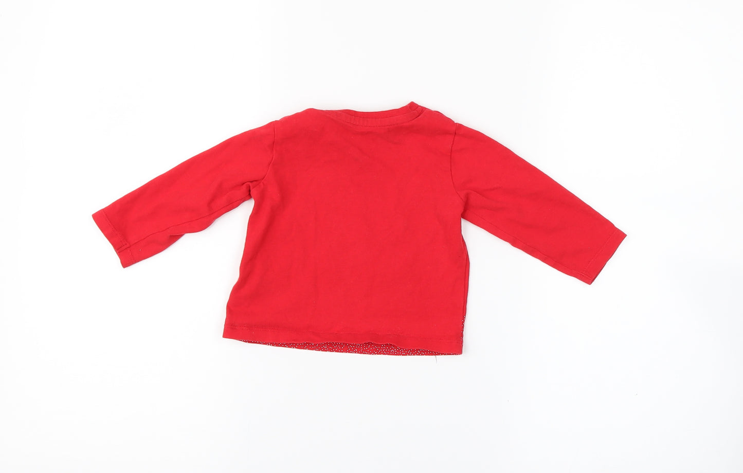m&S  Red   Basic Blouse Size 6-9 Months  - Christmas