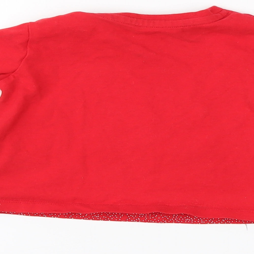 m&S  Red   Basic Blouse Size 6-9 Months  - Christmas