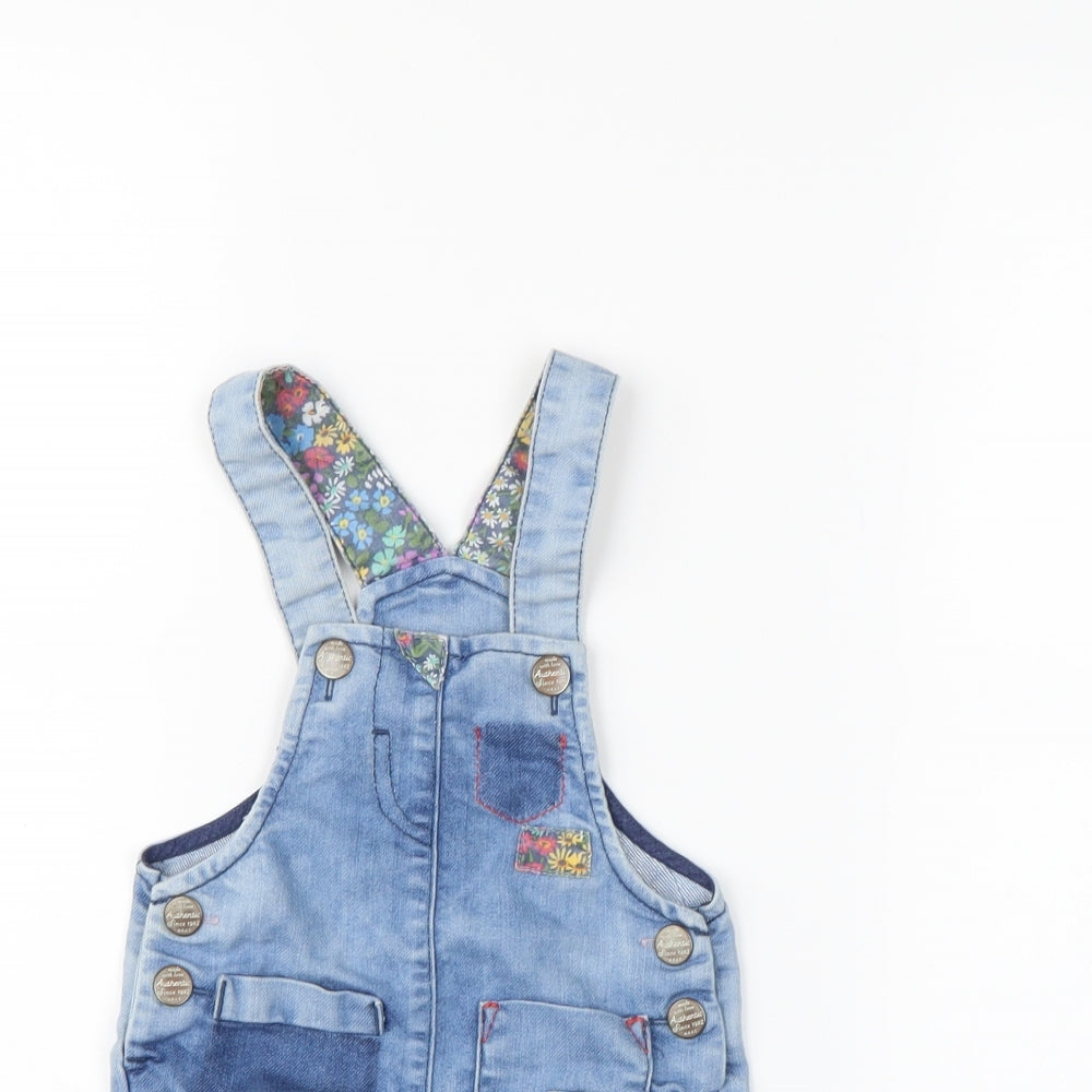 NEXT  Blue Floral  Dungaree One-Piece Size 6-9 Months