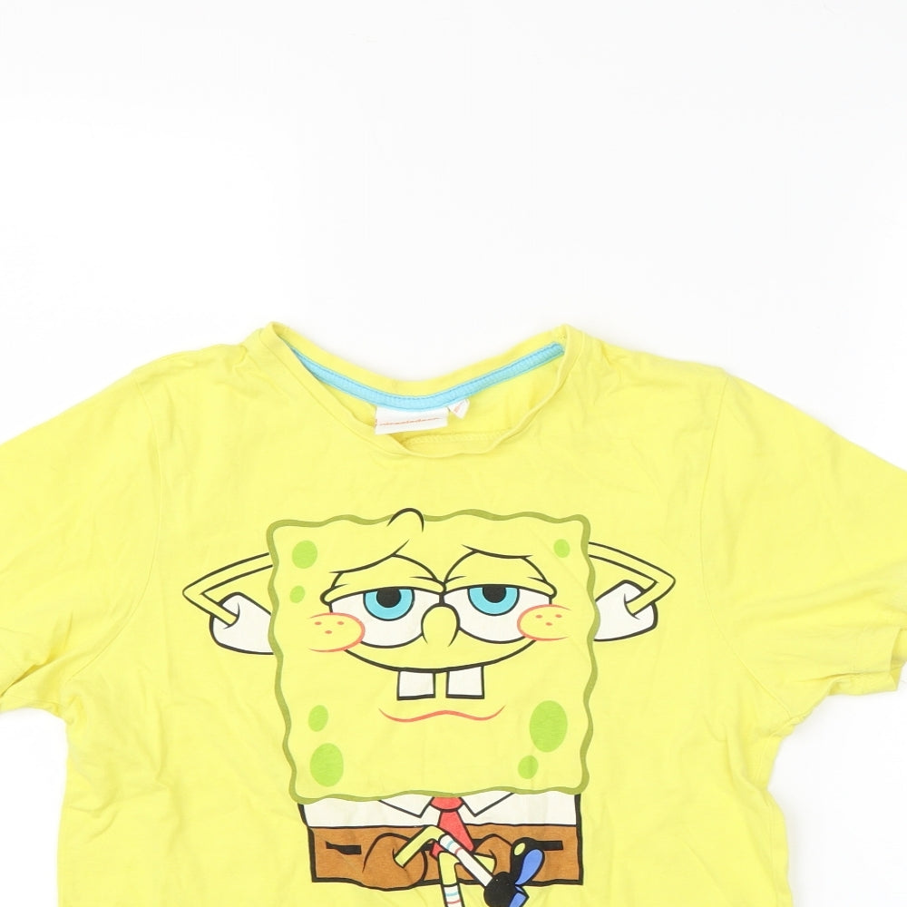 Nickelodeon Boys Yellow   Basic T-Shirt Size 10-11 Years  - spongebob