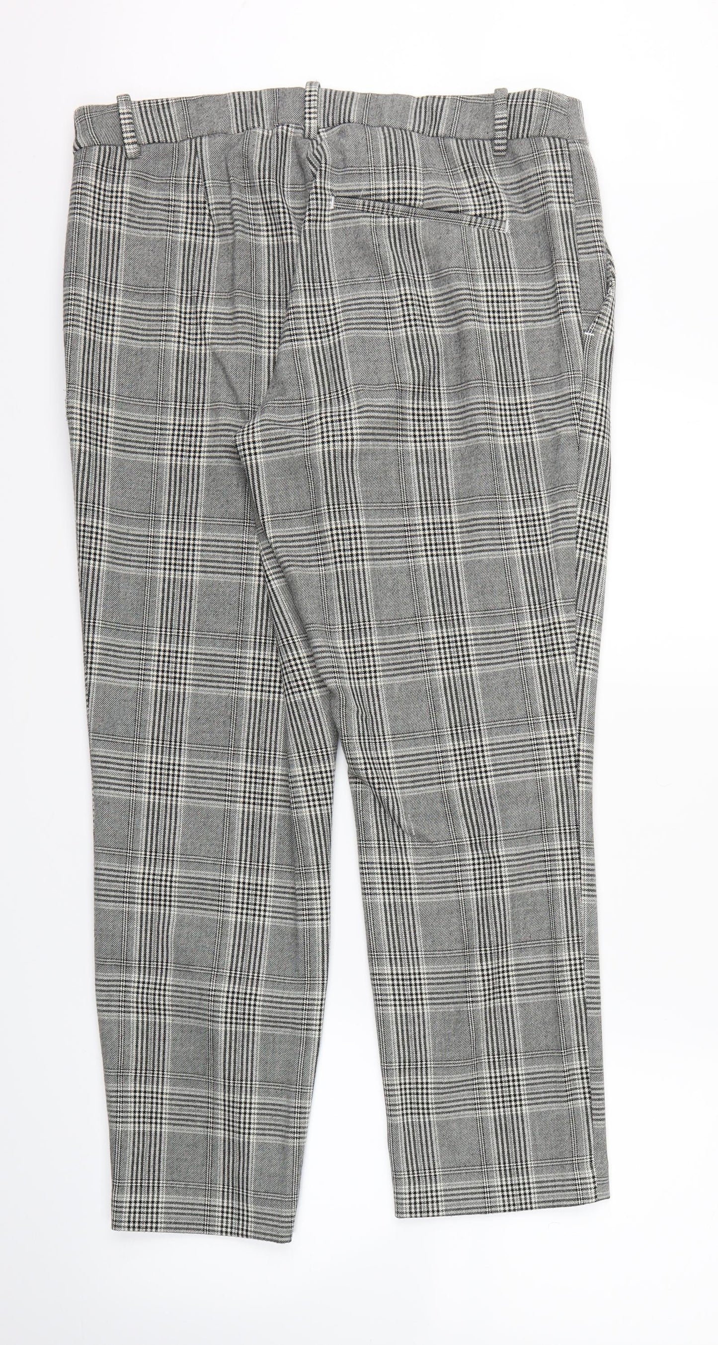 H&M Womens Black Check  Sweatpants Trousers Size 16