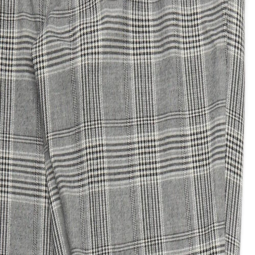 H&M Womens Black Check  Sweatpants Trousers Size 16