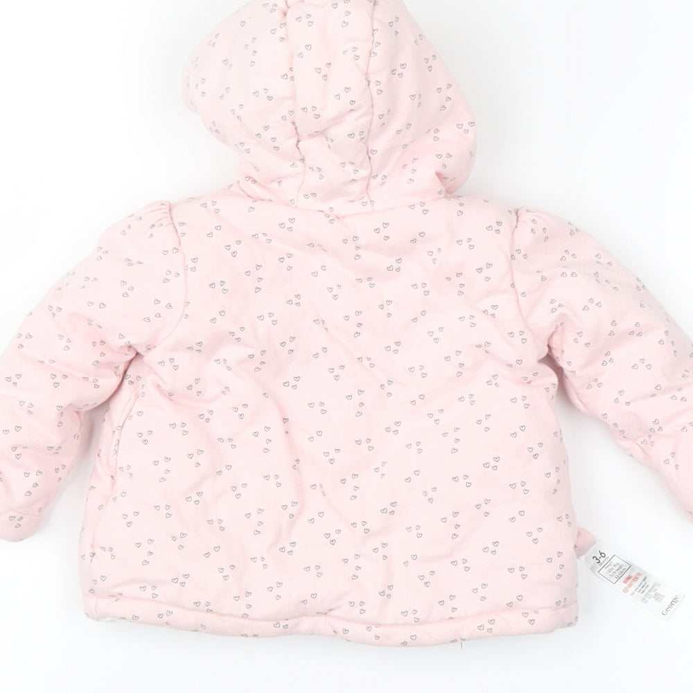 George  Pink Floral  Basic Coat Coat Size 3-6 Months
