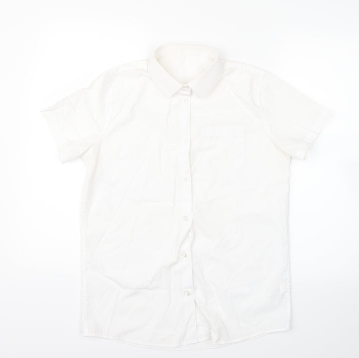F&F Girls White Basic Button-Up Size 13-14 Years