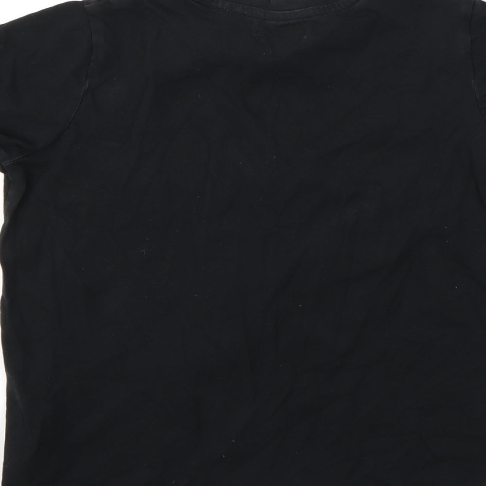 F&F Girls Black   Basic T-Shirt Size 7-8 Years  - skull