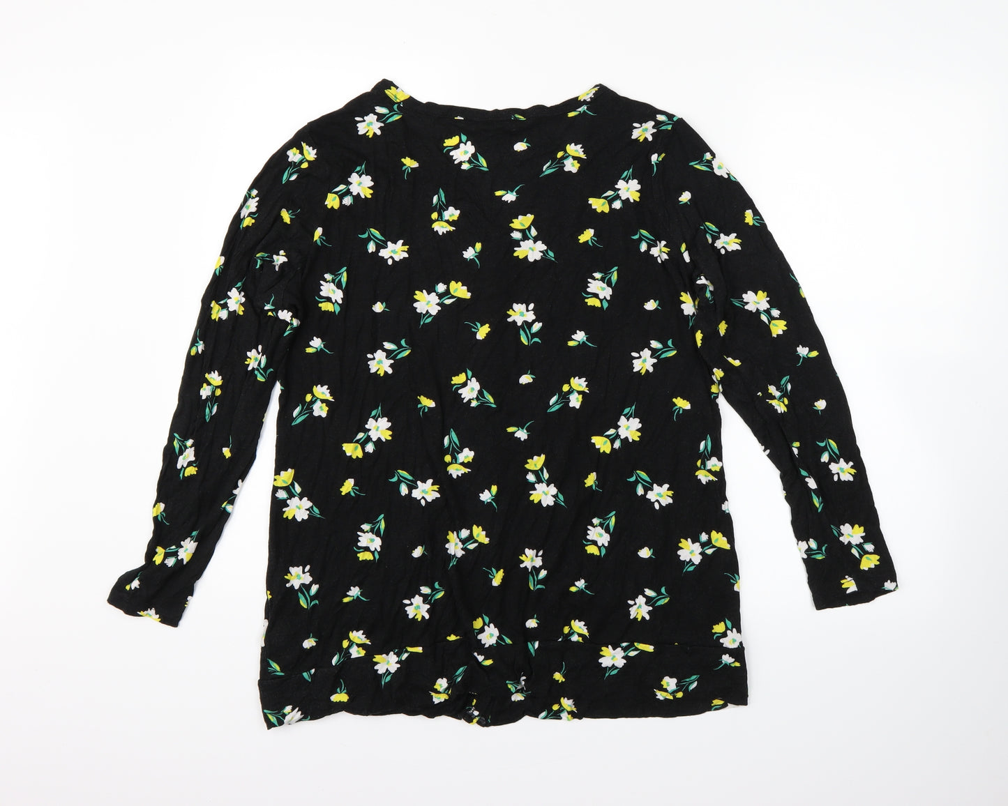 studio basic Womens Black Floral  Cardigan Jumper Size 18