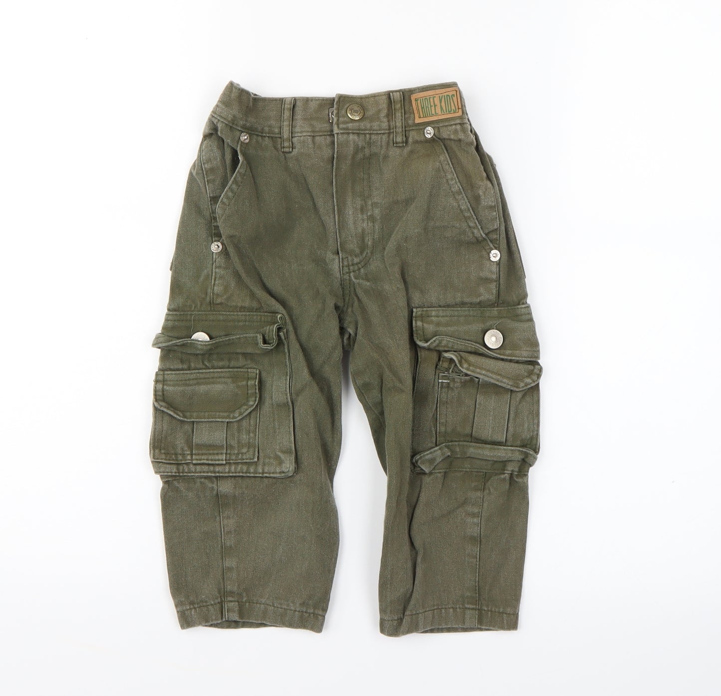 t.k.f Boys Green   Cargo Trousers Size 2 Years