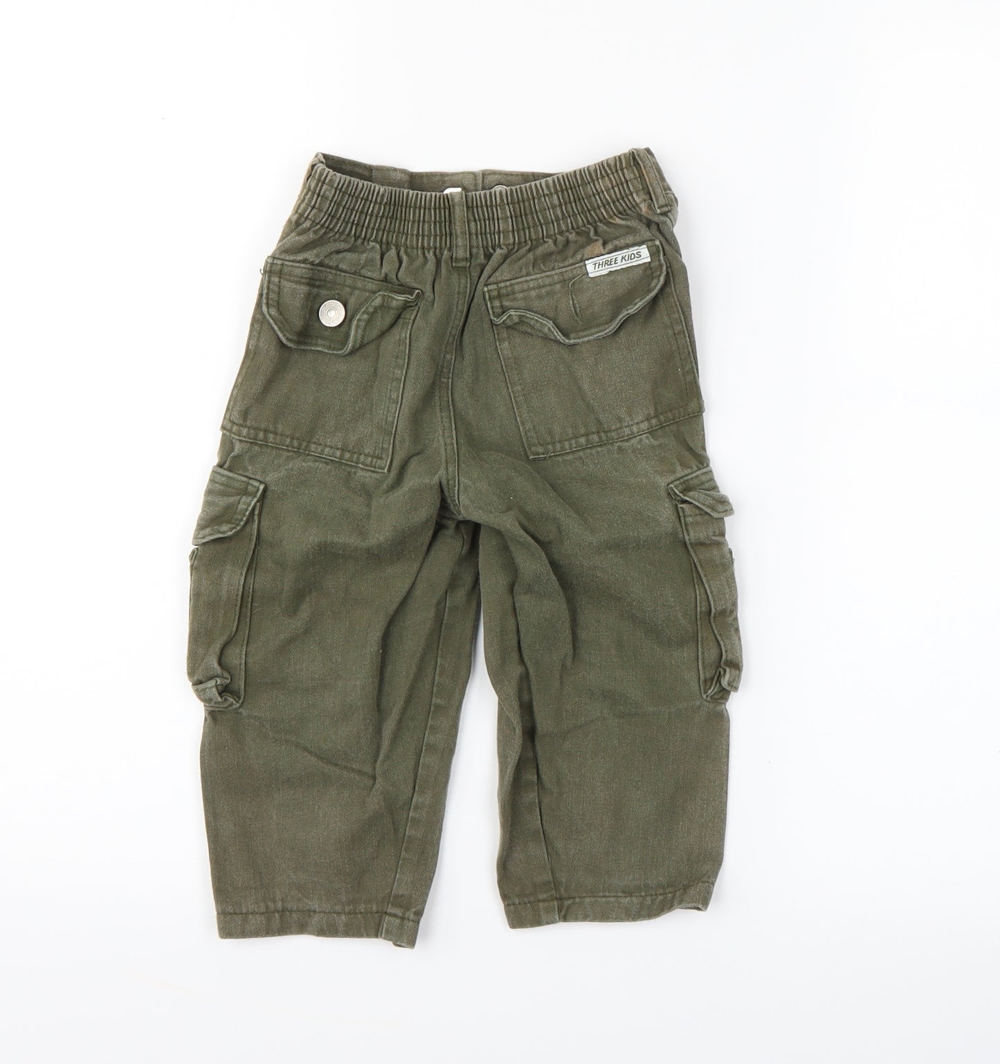 t.k.f Boys Green   Cargo Trousers Size 2 Years