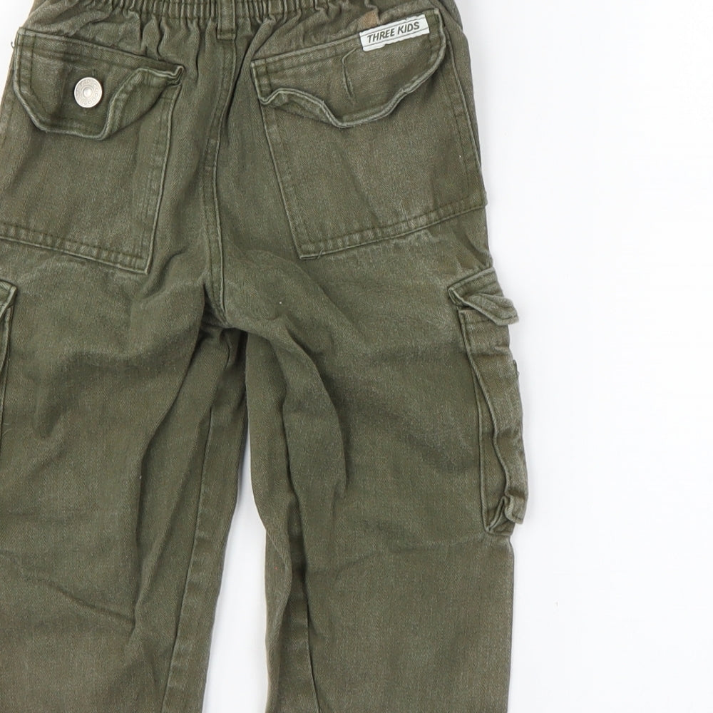 t.k.f Boys Green   Cargo Trousers Size 2 Years