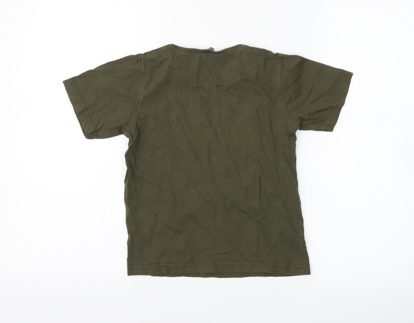 George Boys Green Houndstooth  Basic T-Shirt Size 6-7 Years  - tiger