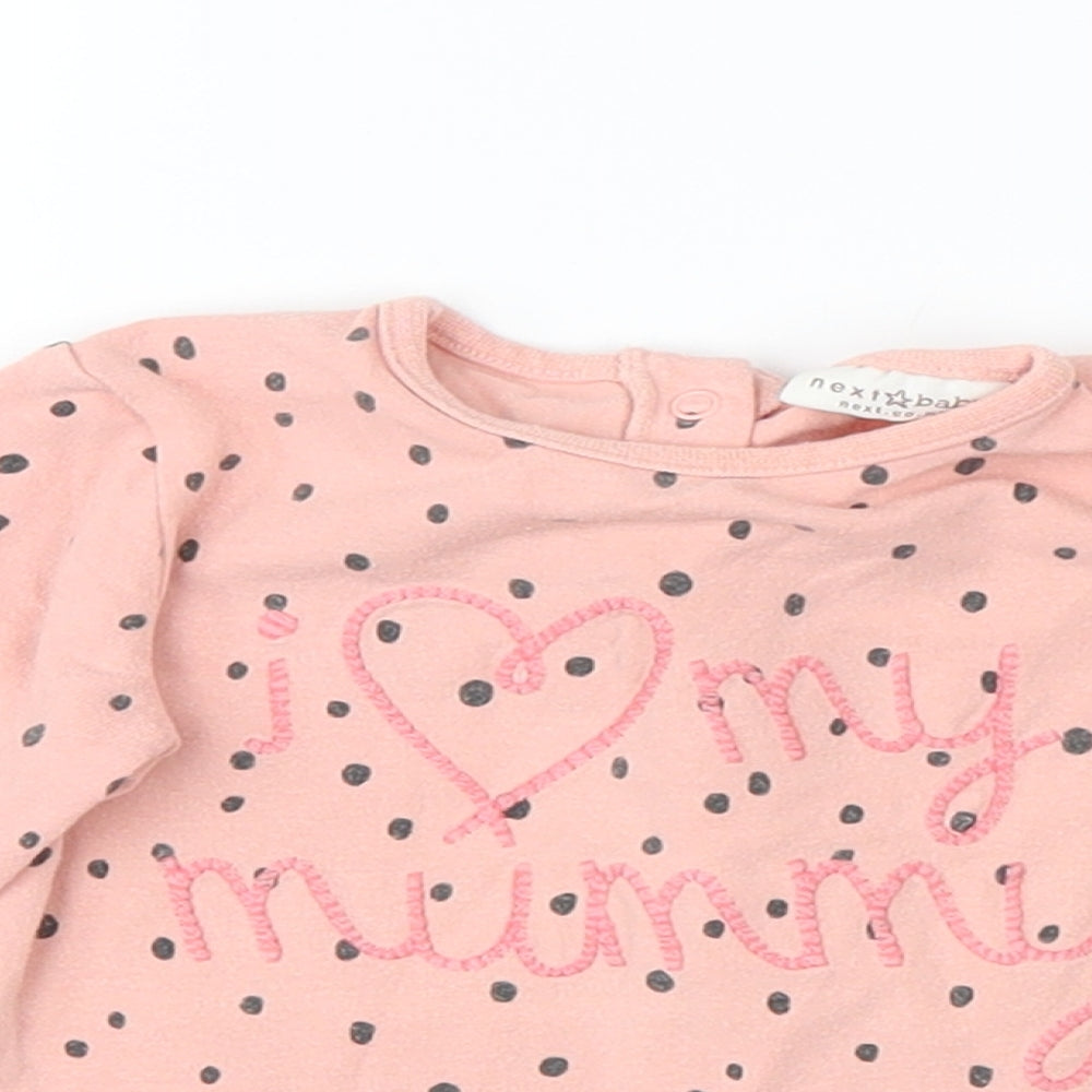 next baby  Pink Spotted  Basic T-Shirt Size 3-6 Months