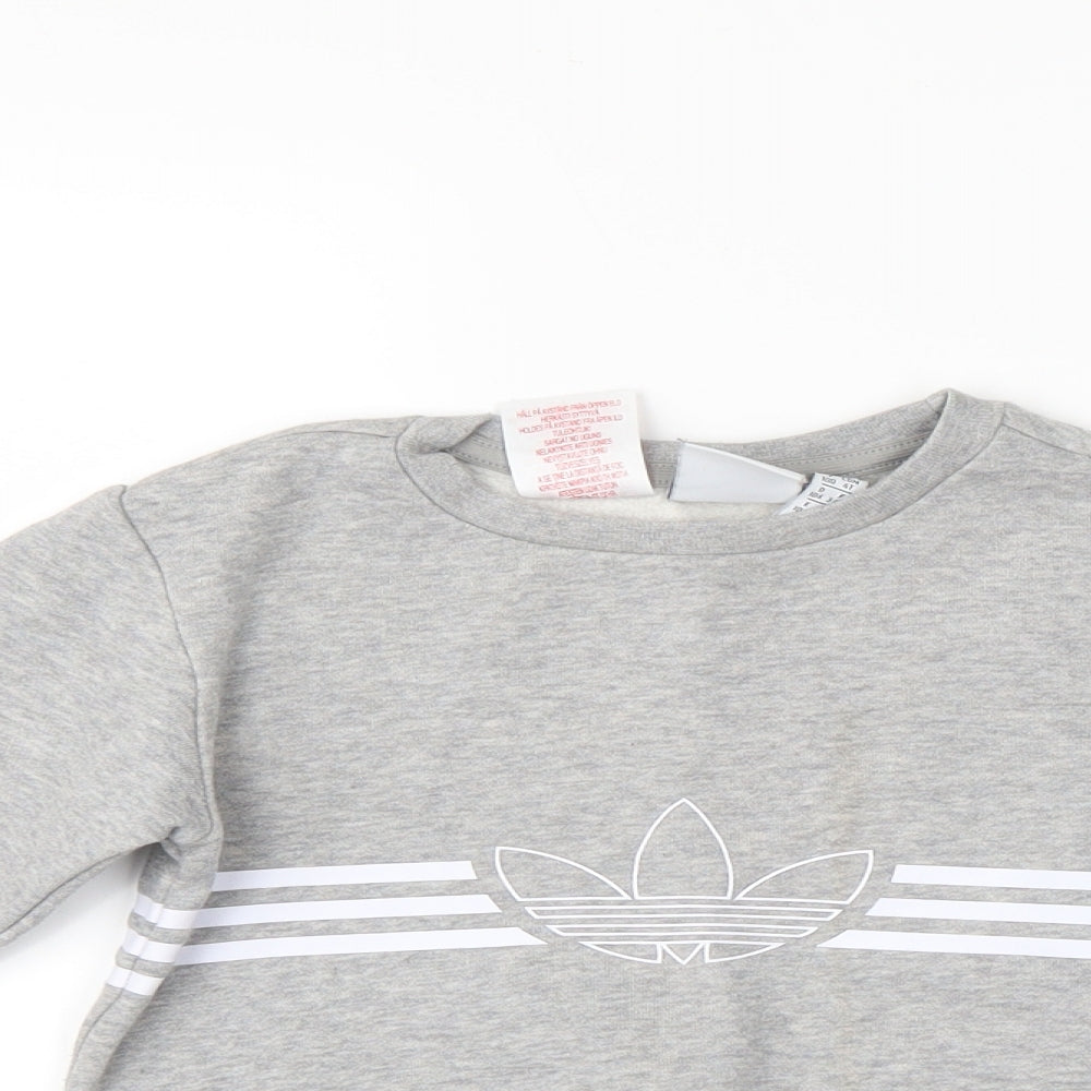 adidas Girls Grey   Pullover Jumper Size 3-4 Years