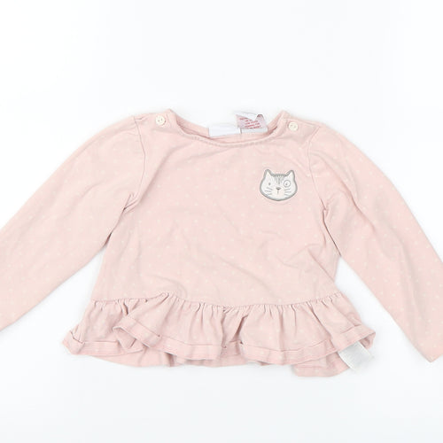 piper& posie  Pink Spotted  Basic T-Shirt Size 12-18 Months
