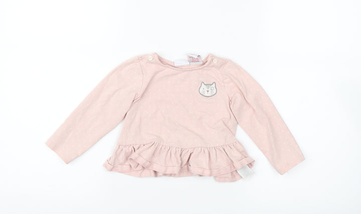 piper& posie Pink Spotted Basic T-Shirt Size 12-18 Months