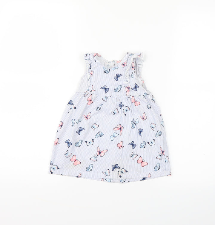 H&M Blue Striped A-Line Size 9-12 Months