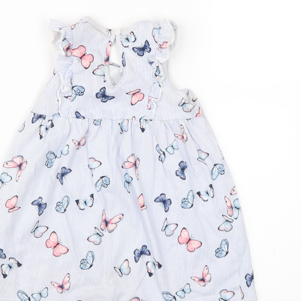 H&M  Blue Striped  A-Line  Size 9-12 Months