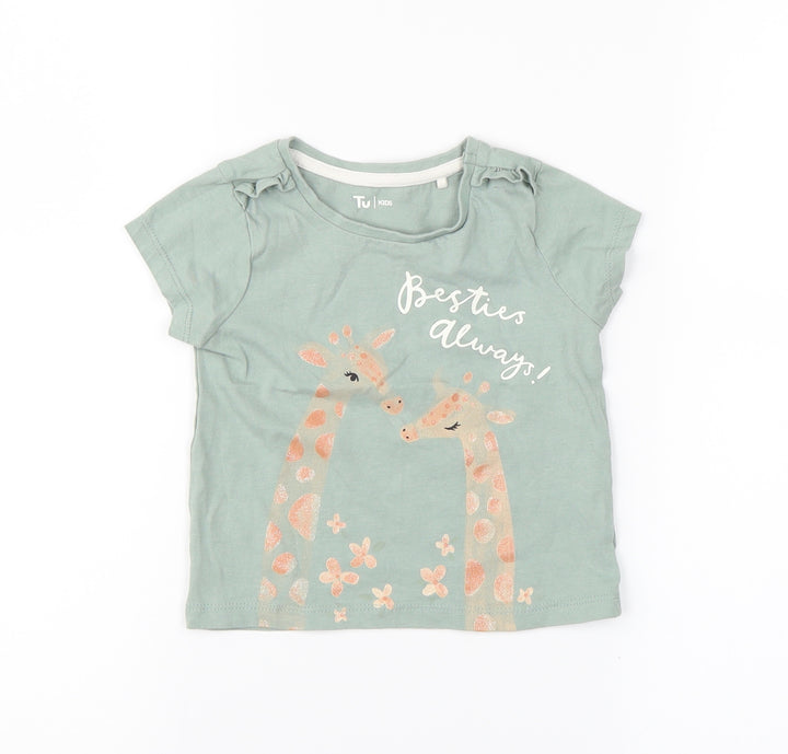TU Green Basic Polo Size 12-18 Months