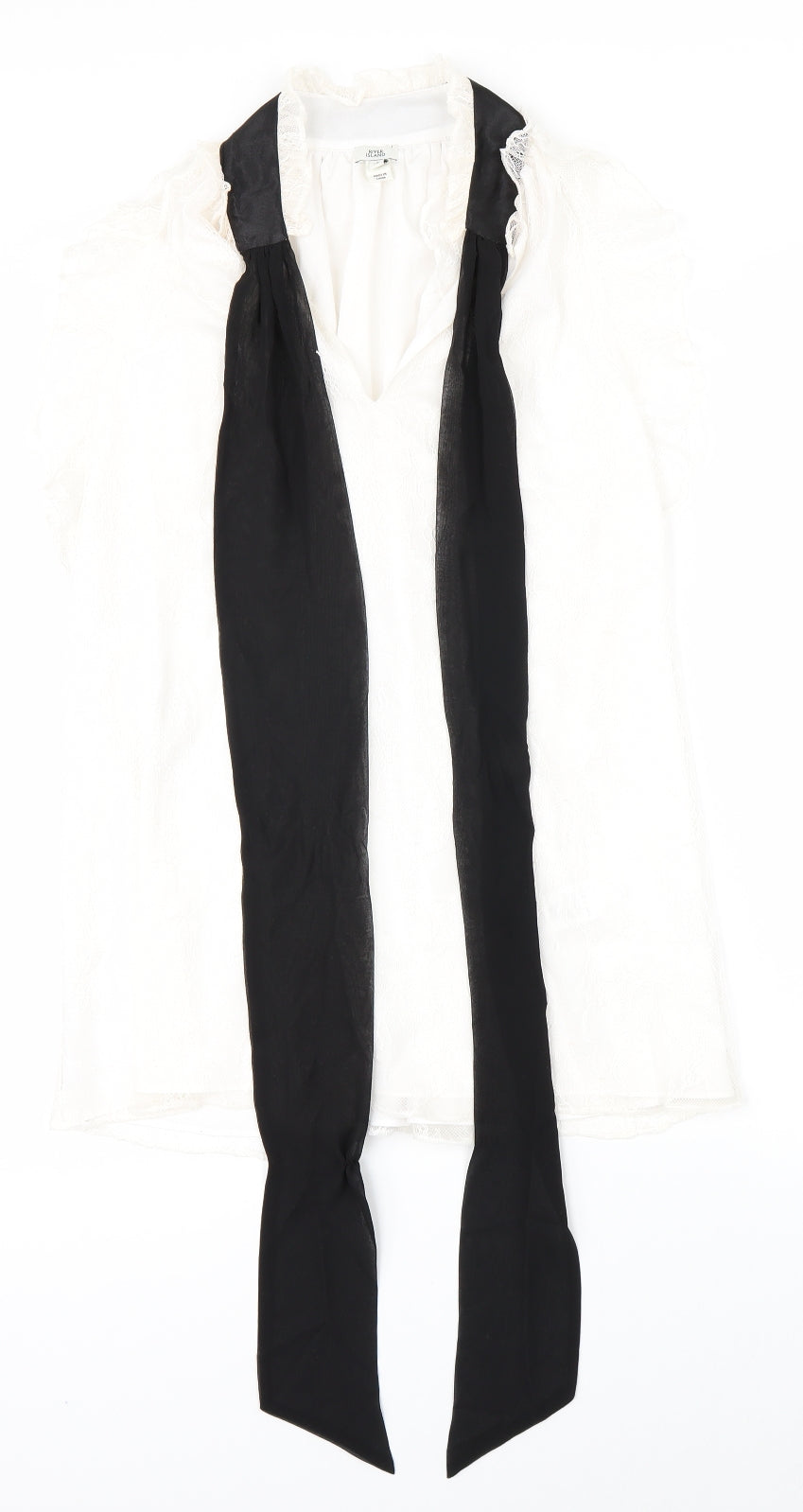 River Island Womens White Floral  Basic Blouse Size 16