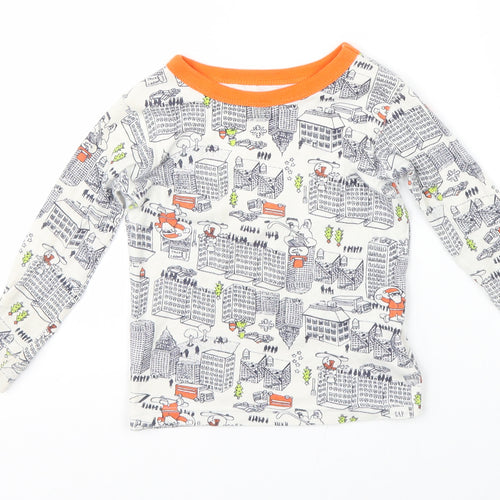 Baby Gap Boys White    Pyjama Top Size 24 Months  - chirstmas