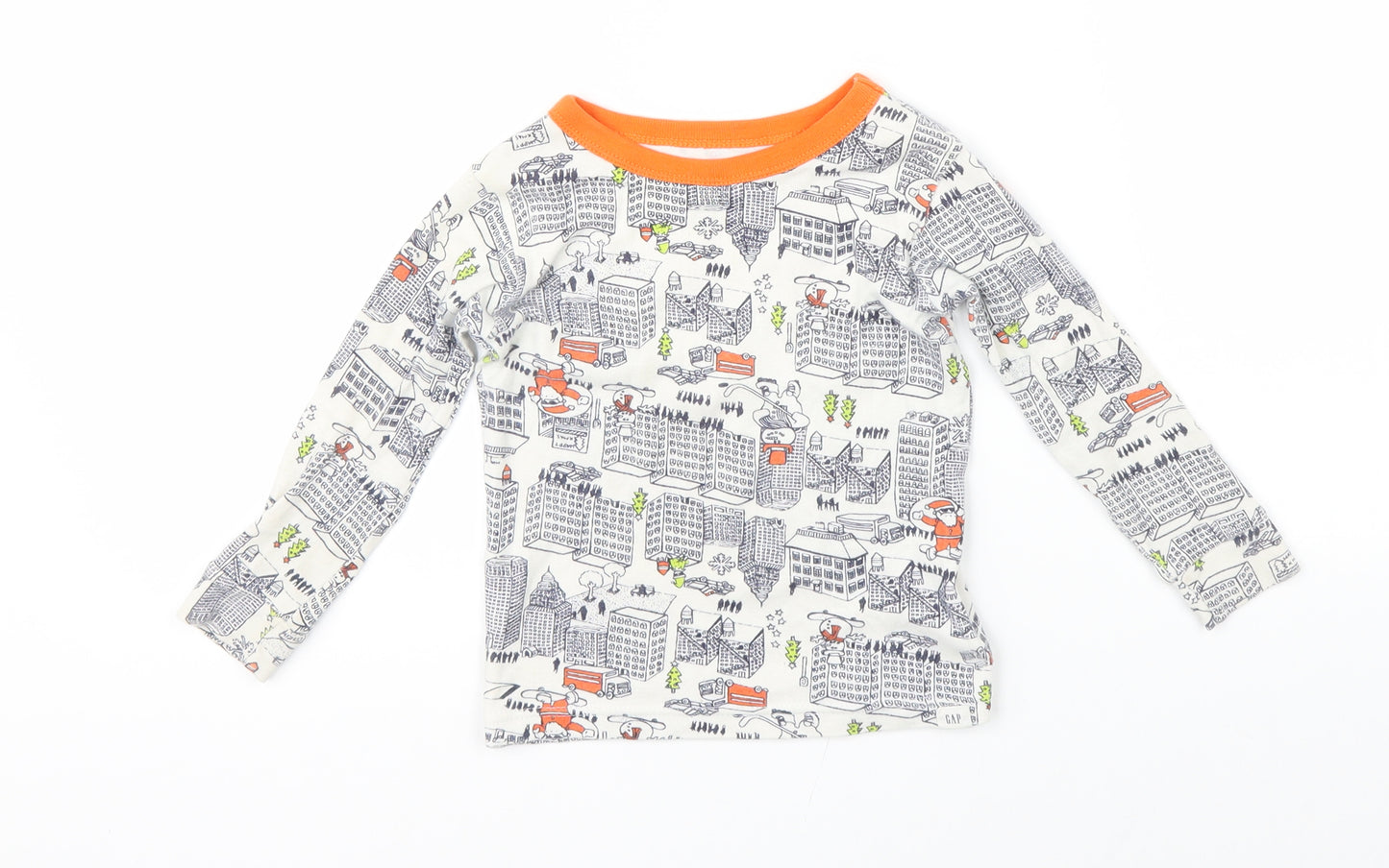 Baby Gap Boys White    Pyjama Top Size 24 Months  - chirstmas