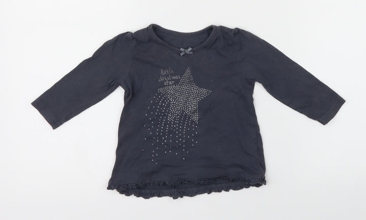 George Girls Grey   Basic T-Shirt Size 6-9 Months